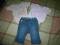 Spodnie jeans H&M + 2 body 62; 2-4 m