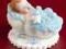 Bobas w chmurce niebieski dekoracja tortu chrzest