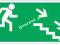 ZNAK BHP KIERUNEK EWAKUACJI SCHODY W DÓŁ PRAWO