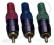 Wtyk RCA CINCH RGB COMPONENT złoty 1kpl 3szt