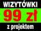 1000 szt. WIZYTÓWKI dwustronne - PROJEKT + FOLIA