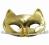 Maska kotek z rzęsami złota Karnawał Sylwester Bal