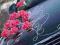 Róże RETRO dekoracja samochodu na samochód ślubny