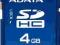 ADATA SDHC 4 GB CLASS 4 / FOTO - GPS - KAMERY/