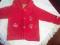 czerwony sweterek hafty USA 80/86/92 bdb