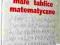 MAŁE TABLICE MATEMATYCZNE