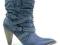 SUPER MODNE ELEGANCKIE KOWBOJKI obcas9cm BLUE * 40