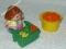 FISHER PRICE LITTLE PEOPLE DZIEWCZYNKA TACZKA RYBY