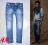 H&M FIT NARROW chłopięce jeansy niebieskie 170