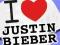 I LOVE JUSTIN BIEBER koszulka z nadrukiem DASKA M