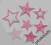 Gwiazdy termo naszywki aplikacja hafty róż różowe