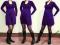 Wełniane sukienki ciążowe na jesień -fiolet- L/XL