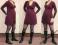 Wełniane sukienki ciążowe - jesień buraczkowy L/XL