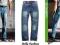 B644 Modne granatowe jeansy 33/32 Bella-Fashion