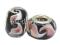 PD216 Lampwork koraliki modułowe ze smugami czarn