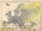 EUROPA - MAPA OPADÓW - METEOROLOGICZNA z 1912 r
