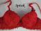 CZERWIEŃ  biustonosz 80/C KORONKOWY Rewelacja