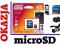 8GB microSD+adapter Class4 nowa FV tania wysyłka