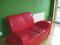 Sofa +fotel skóra czerwona ekologiczna, zadbane!