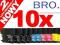 10x BROTHER LC1100 LC980 DCP-145C DCP-165C 385C FV