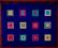 PATCHWORK - kolorowe kwadraty na granatowym tle