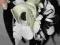 strojna opaska Simple kwiaty czarno-biała nowa