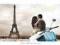 Paryż Wieża Eiffla - Zakochani -plakat 91,5x30,5