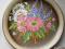 Cudowny ceramiczny talerz malowane kwiatki