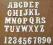 Alfabet litery literki cyfry - styl vintage