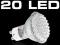 Żarówka GU10 20 LED 230V Ciepła Halogen żarówki