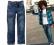 63. NOWE TRENDY, niebieskie spodnie jeans 152