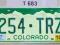Colorado tablica rejestracyjna z USA