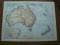AUSTRALIA NOWA ZELANDIA piękna stylowa mapa 1893