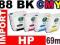 4x HP 88 K5400 K550 L7480 L7680 L7780 poj 69ml