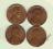 1 cent USA zestaw 4 monet 1968-1975 (od 1 zł)