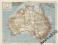 AUSTRALIA. Piękna duża mapa z 1922 roku oryginał