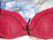 czerwono czarny 80 D koronkowy push up  NEW YORKER