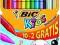 Kredki świecowe BIC KIDS Plastidecor 12 + GRATIS