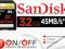 SANDISK EXTREME PRO 32 GB 45 MB/S SDHC + CZYTNIK!