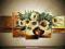 Słoneczniki w wazonie obraz malowany 150x70 super