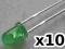 Dioda LED 3mm zielona (10 szt.) ::..