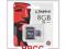 Karta micro SDHC Kingston 8GB + Adapter SD. Okazja