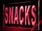 Reklama Neon SNACKS prezenter szyld led