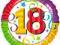 BALON 45cm urodziny rocznica jubileusz liczba:'18'