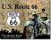 Motocykl route 66 metalowy plakat dekoracja retro