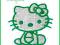 APLIKACJE naprasowanki  HALLO KITTY  kotek ZIELONY