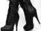 ideal sexy DRAPIEŻNE SZNUROWANE KOZAKI black 36