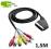 Kabel EURO - 6 RCA HQ, 1,5m Chinch / Cinch! FV!