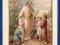 Jezus z dziećmi stary obrazek św. secesja XIX wiek