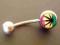 Kolczyk kolczyki do pępka, piercing RASTA REGGAE